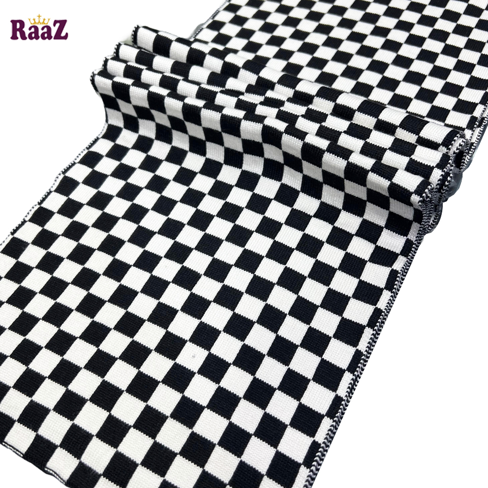 Picture of Black And White Check 2 in 1 Color Trendy Stylish Fashion Soft Scarf, Men's And Women' Woolen Winter Muffler