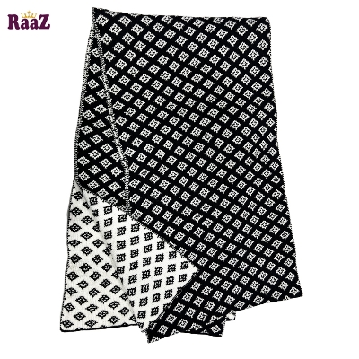 Picture of Black And White 2 in 1 Color Trendy Stylish Fashion Soft Scarf, Men's And Women' Woolen Winter Muffler