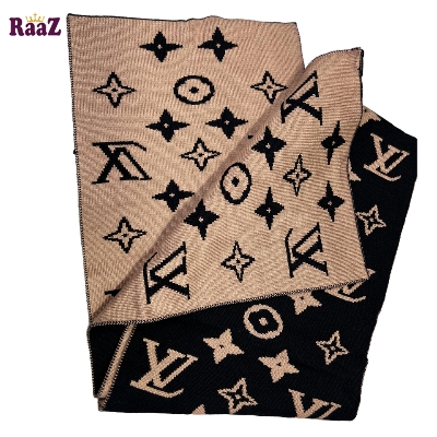 Picture of Black And Brown 2 in 1 Color Trendy Stylish Fashion Soft Scarf, Men's And Women' Woolen Winter Muffler