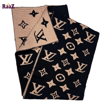 Picture of Black And Brown 2 in 1 Color Trendy Stylish Fashion Soft Scarf, Men's And Women' Woolen Winter Muffler