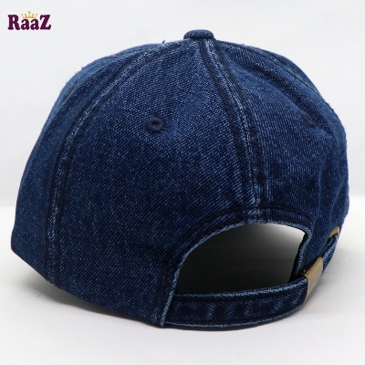Picture of US Flag Embroidery Front Deep Blue Denim Curved Cap