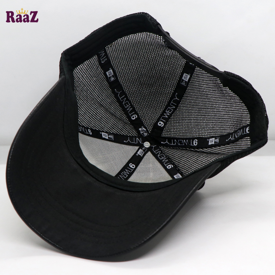 Picture of Black Leather Metal Star Half Net Curved Visor Cap