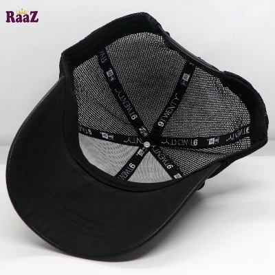 Picture of Black Leather Metal Star Half Net Curved Visor Cap