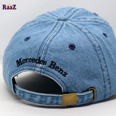 Picture of Mercedes Blue Denim Black Embroidery Denim Cap