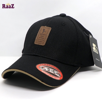 Picture of Black Cotton Adjustable Baseball Cap For Men And Women