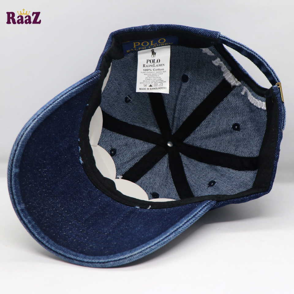 Picture of Navy Blue Wash Denim Export US Polo Cap For Men And Women