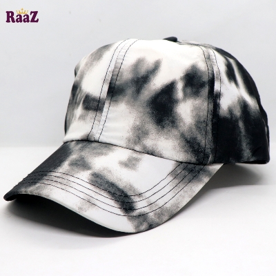 Picture of Microfiber Polyester Dye Print Black and White Baseball Cap For Men