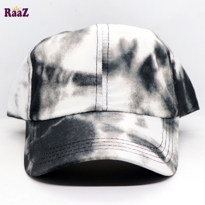 Picture of Microfiber Polyester Dye Print Black and White Baseball Cap For Men
