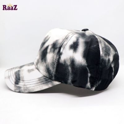 Picture of Microfiber Polyester Dye Print Black and White Baseball Cap For Men