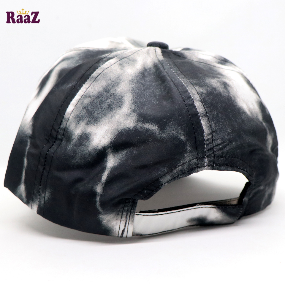 Picture of Microfiber Polyester Dye Print Black and White Baseball Cap For Men