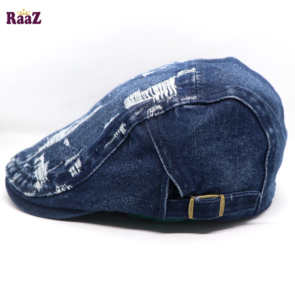 Picture of Dark Blue Denim Ripped Jeans Seasonal Golf Cap