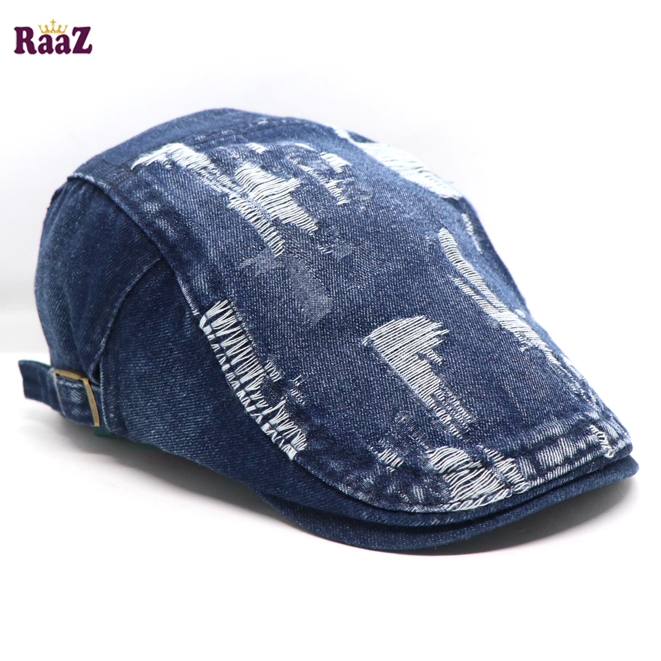 Picture of Dark Blue Denim Ripped Jeans Seasonal Golf Cap