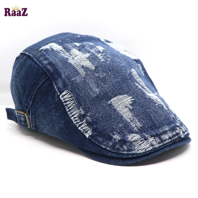 Picture of Dark Blue Denim Ripped Jeans Seasonal Golf Cap