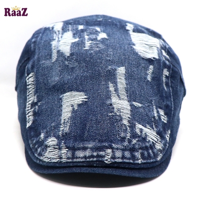 Picture of Dark Blue Denim Ripped Jeans Seasonal Golf Cap
