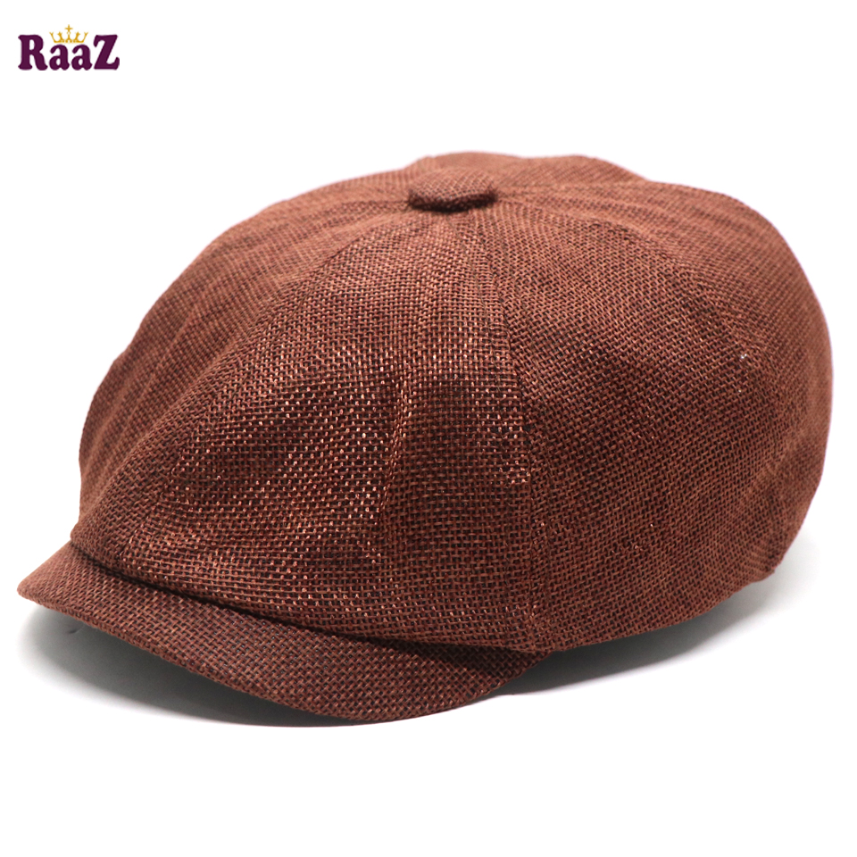 Picture of Coffee Men's Flat Top Hat Ivy Gatsby Driving Cap Autumn Winter Newsboy Hat Octagonal Hats