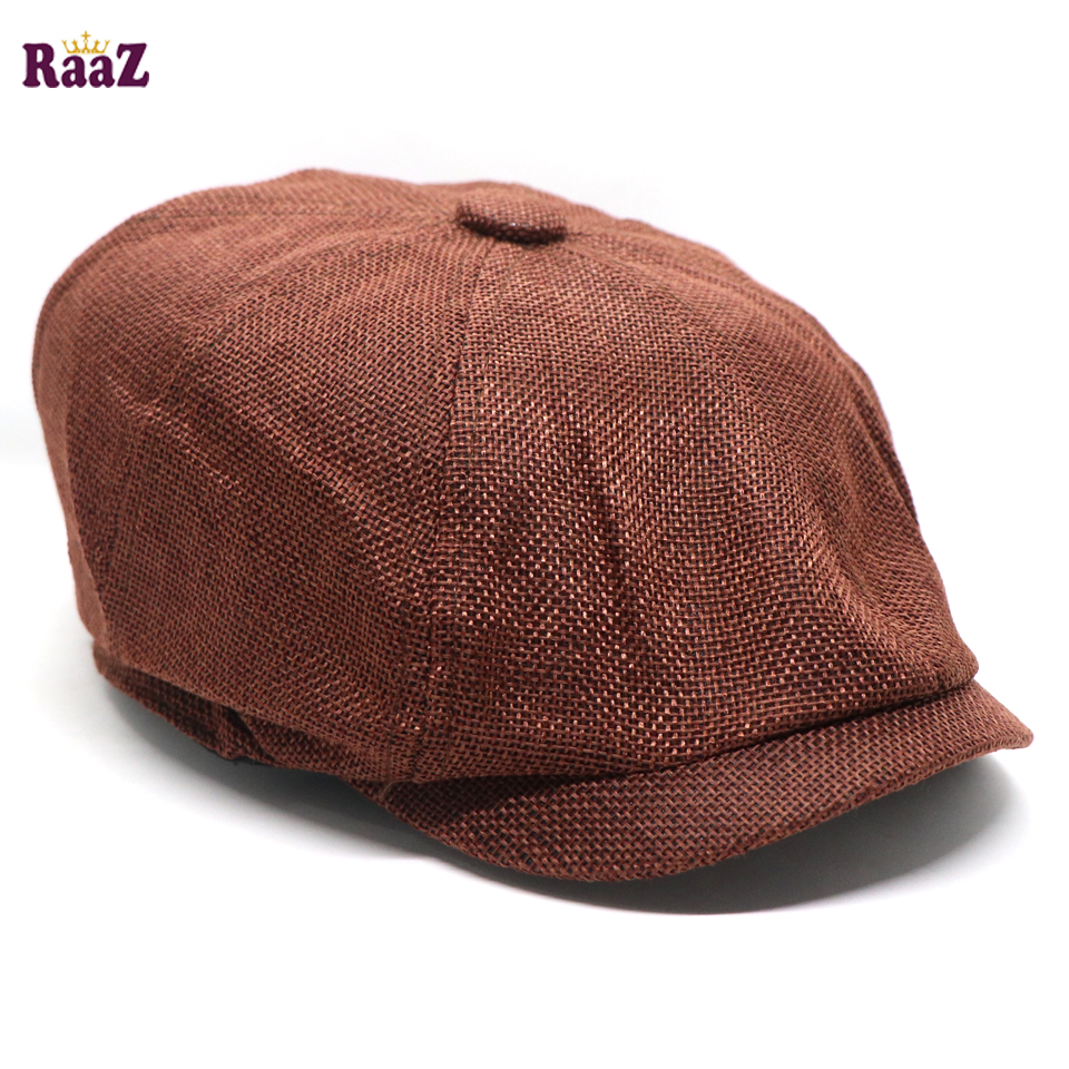 Picture of Coffee Men's Flat Top Hat Ivy Gatsby Driving Cap Autumn Winter Newsboy Hat Octagonal Hats
