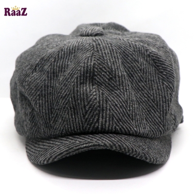 Picture of Ash Black Men's Flat Top Hat Ivy Gatsby Driving Cap Autumn Winter Newsboy Hat Octagonal Hats