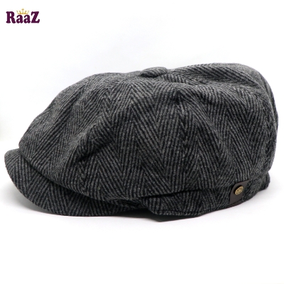 Picture of Ash Black Men's Flat Top Hat Ivy Gatsby Driving Cap Autumn Winter Newsboy Hat Octagonal Hats