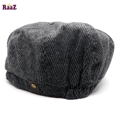 Picture of Ash Black Men's Flat Top Hat Ivy Gatsby Driving Cap Autumn Winter Newsboy Hat Octagonal Hats