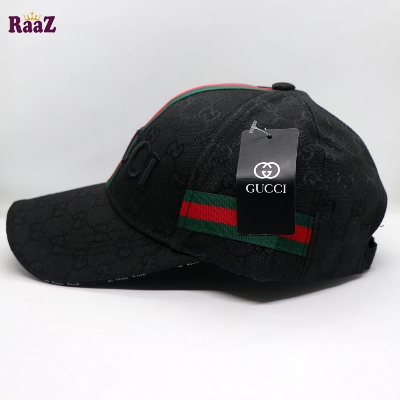 Picture of Black GG Embroidery Logo Red Green Stripe Imported Premium Cap