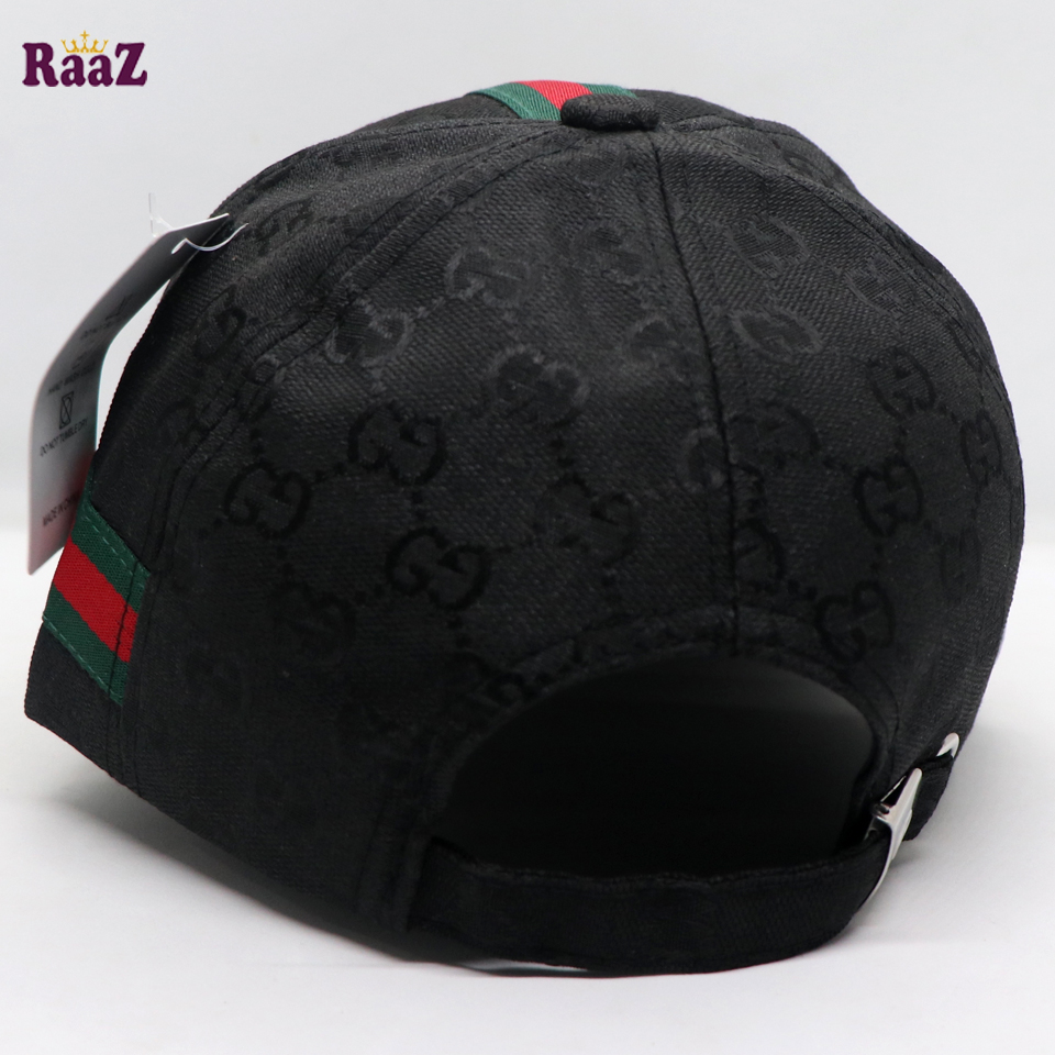 Picture of Black GG Embroidery Logo Red Green Stripe Imported Premium Cap