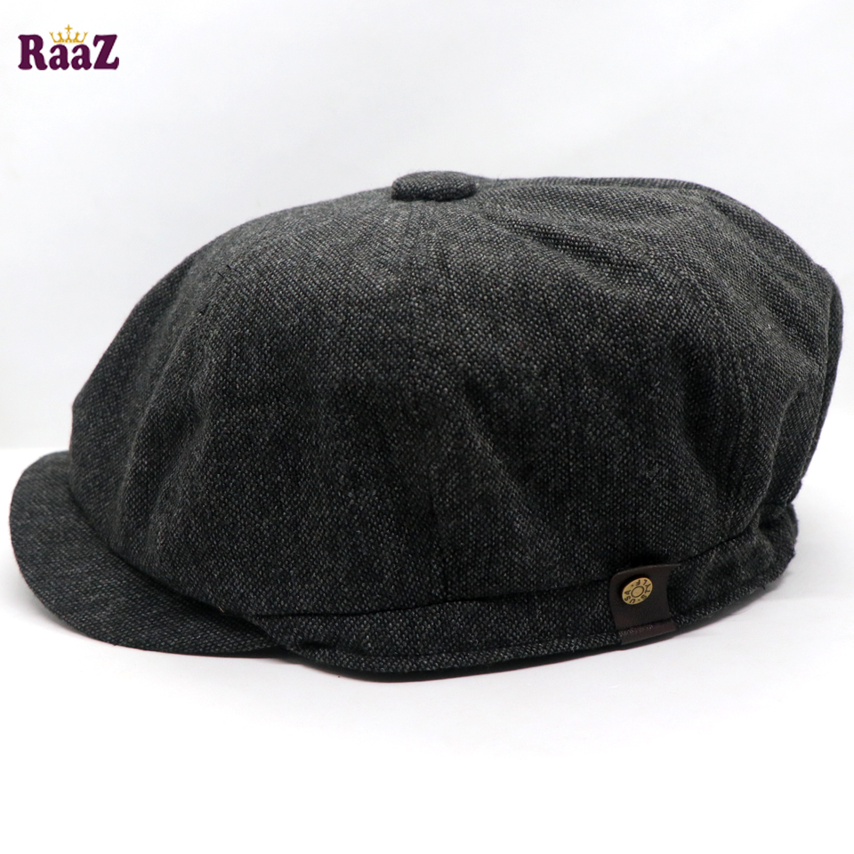 Picture of Black Men's Flat Top Hat Ivy Gatsby Driving Cap Autumn Winter Newsboy Hat Octagonal Hats
