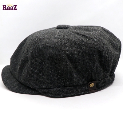 Picture of Black Men's Flat Top Hat Ivy Gatsby Driving Cap Autumn Winter Newsboy Hat Octagonal Hats