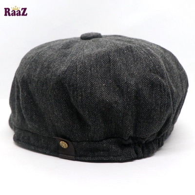 Picture of Black Men's Flat Top Hat Ivy Gatsby Driving Cap Autumn Winter Newsboy Hat Octagonal Hats