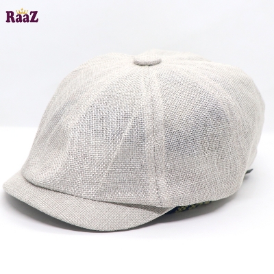 Picture of White Men's Flat Top Hat Ivy Gatsby Driving Cap Autumn Winter Newsboy Hat Octagonal Hats