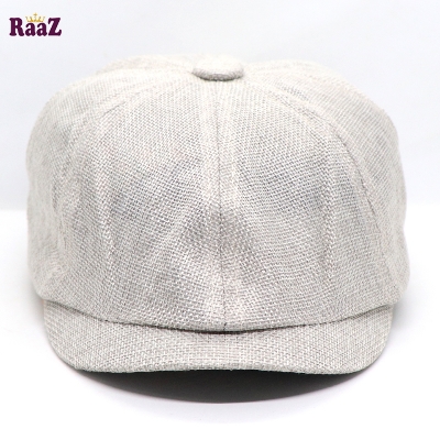 Picture of White Men's Flat Top Hat Ivy Gatsby Driving Cap Autumn Winter Newsboy Hat Octagonal Hats