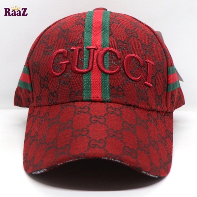 Picture of Maroon GG Embroidery Logo Red Green Stripe Imported Premium Cap