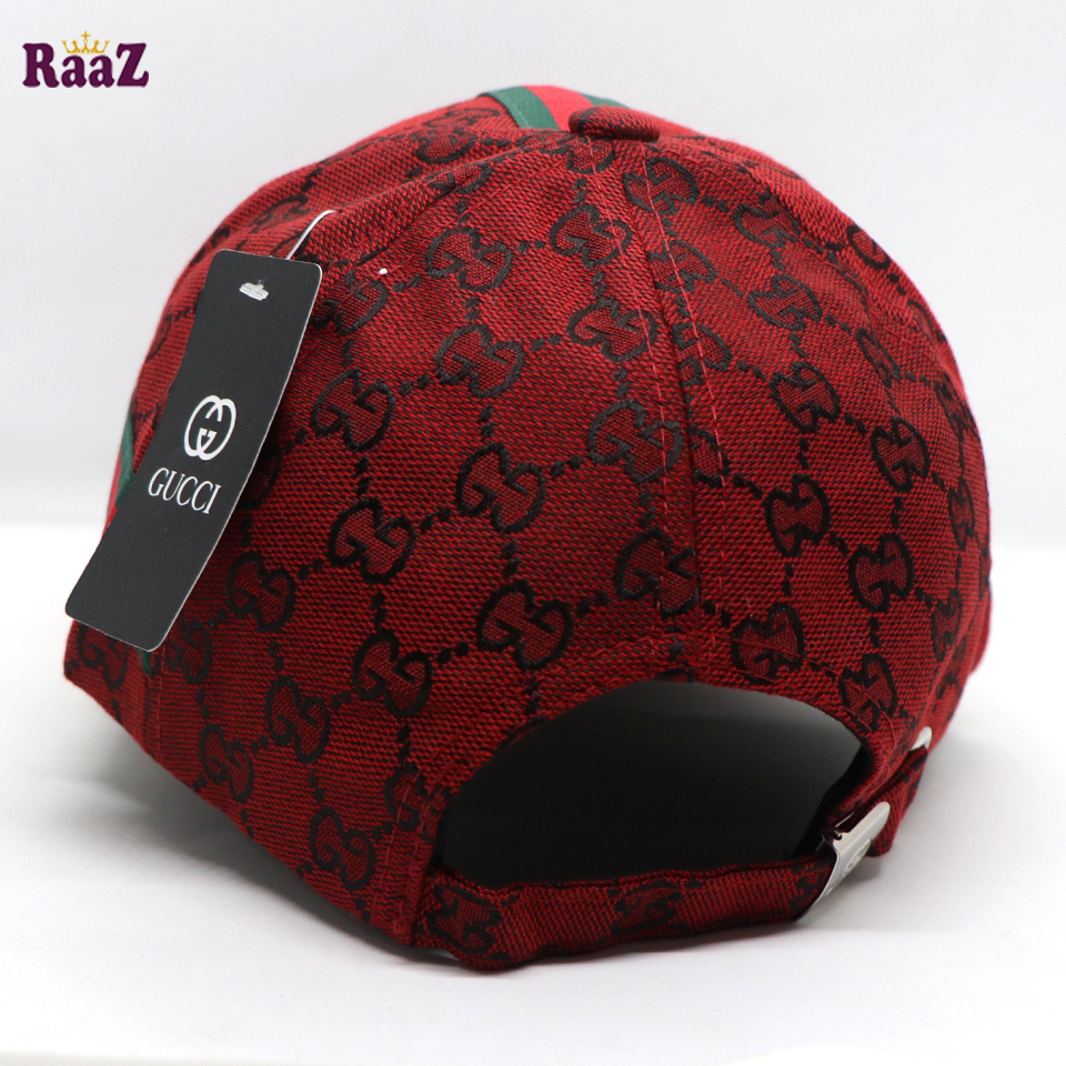 Picture of Maroon GG Embroidery Logo Red Green Stripe Imported Premium Cap