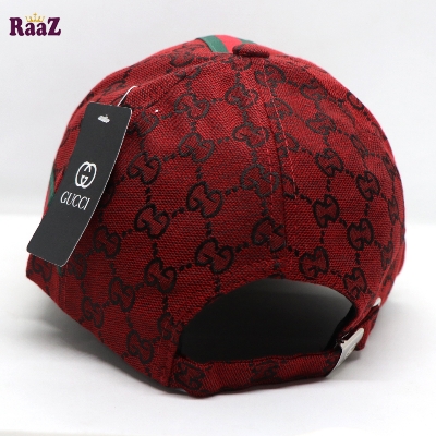 Picture of Maroon GG Embroidery Logo Red Green Stripe Imported Premium Cap