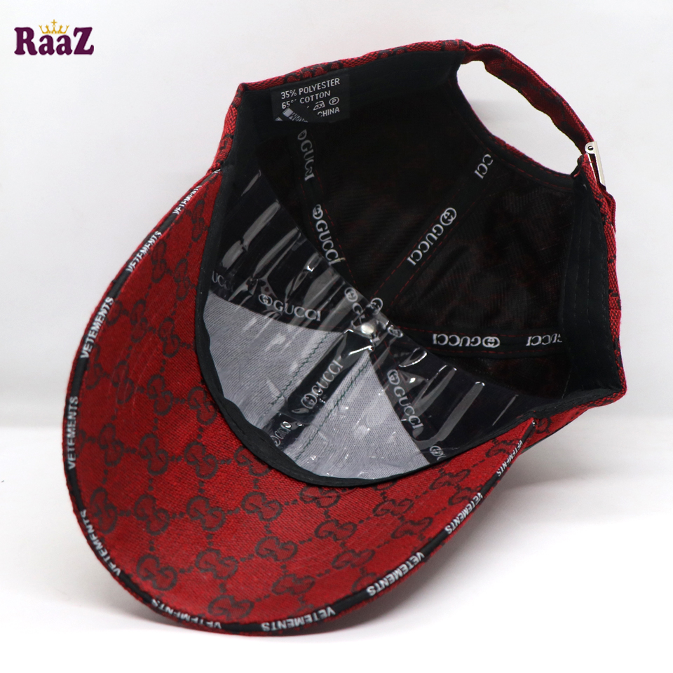 Picture of Maroon GG Embroidery Logo Red Green Stripe Imported Premium Cap