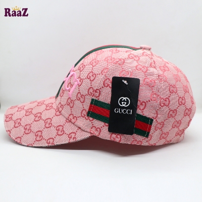 Picture of Pink GG Embroidery Logo Red Green Stripe Imported Premium Cap