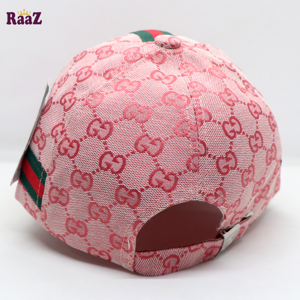 Picture of Pink GG Embroidery Logo Red Green Stripe Imported Premium Cap