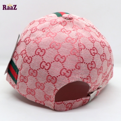 Picture of Pink GG Embroidery Logo Red Green Stripe Imported Premium Cap
