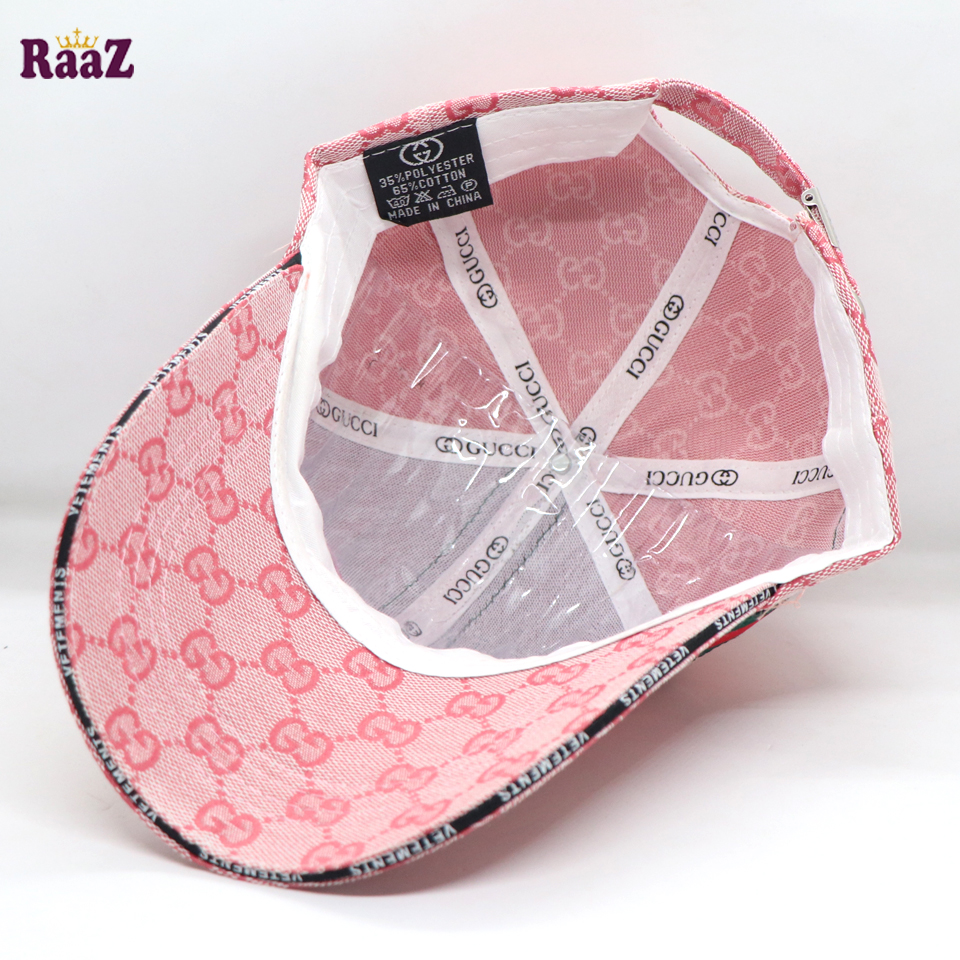 Picture of Pink GG Embroidery Logo Red Green Stripe Imported Premium Cap