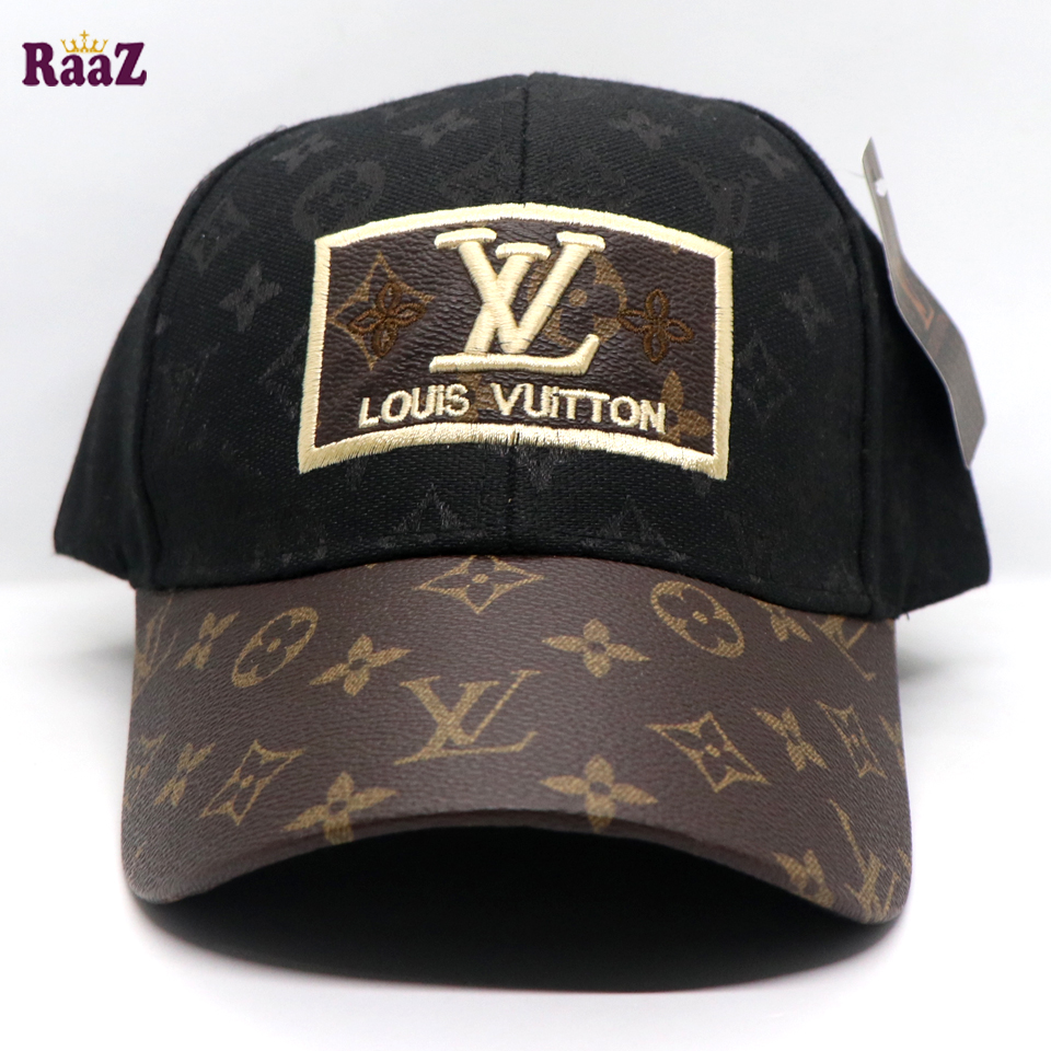 Picture of Black Coffee Leather Dual Tone Imported Curved Visor Cap
