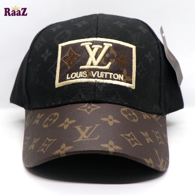 Picture of Black Coffee Leather Dual Tone Imported Curved Visor Cap