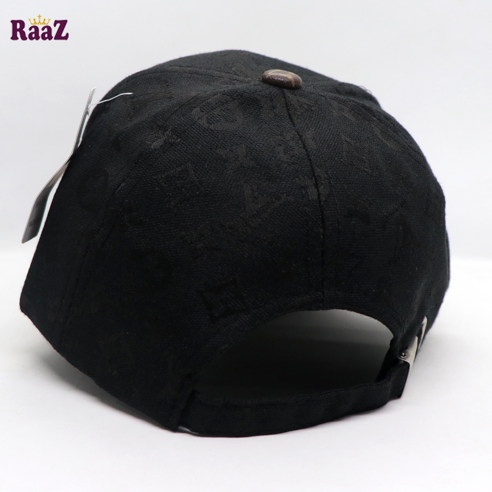 Picture of Black Coffee Leather Dual Tone Imported Curved Visor Cap