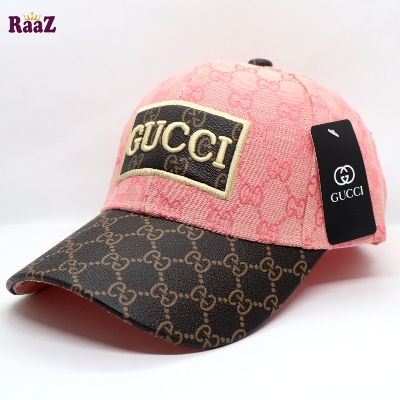 Picture of Pink GG Leather Logo Dual Tone Premium Imported Cap