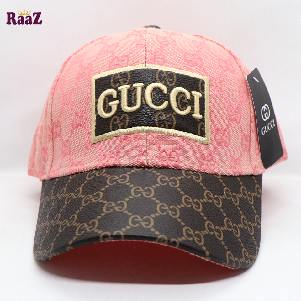 Picture of Pink GG Leather Logo Dual Tone Premium Imported Cap