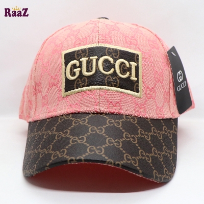 Picture of Pink GG Leather Logo Dual Tone Premium Imported Cap