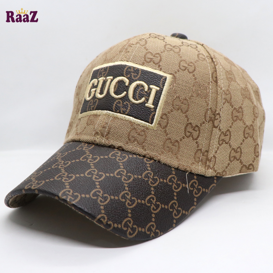 Picture of Brown GG Leather Logo Dual Tone Premium Imported Cap
