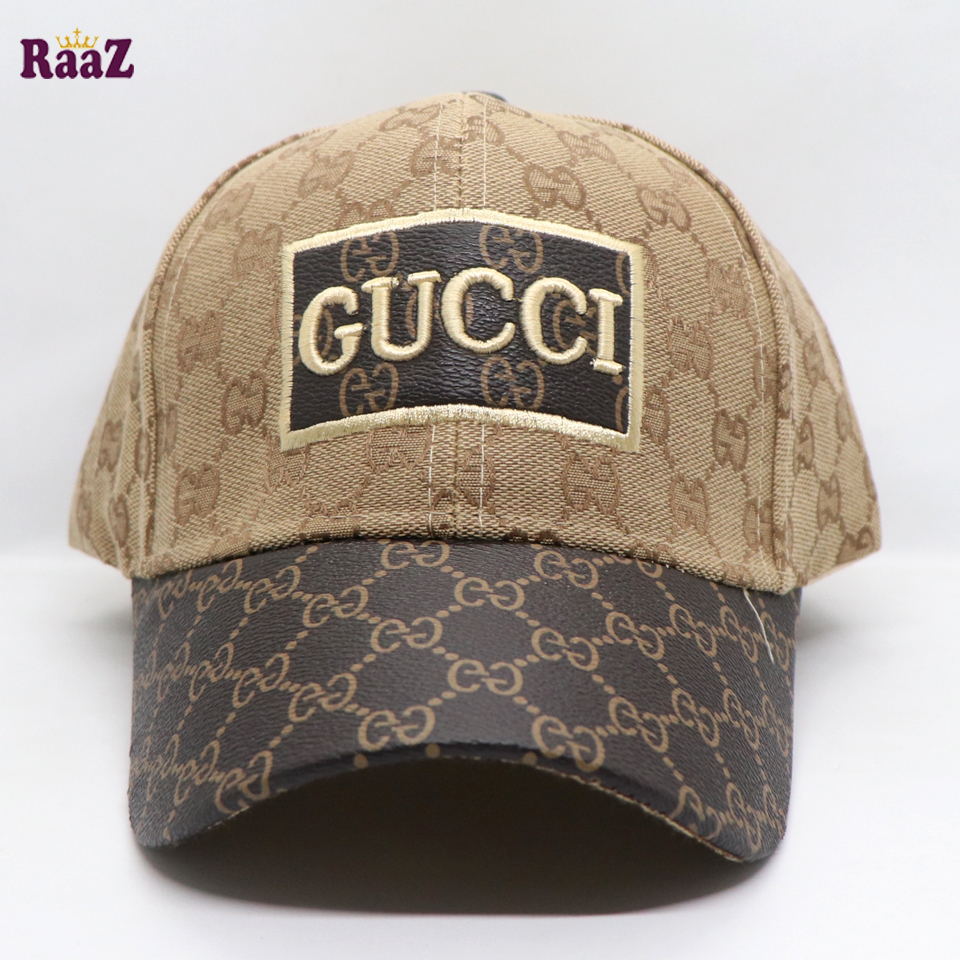 Picture of Brown GG Leather Logo Dual Tone Premium Imported Cap