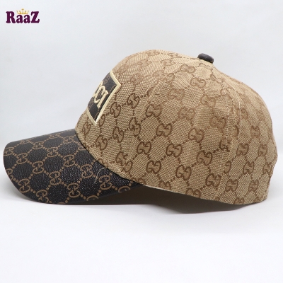 Picture of Brown GG Leather Logo Dual Tone Premium Imported Cap