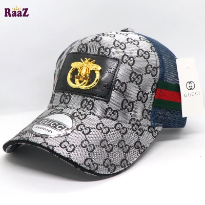 Picture of Silver Navy Blue half Net GG Metal Logo Premium Imported Cap