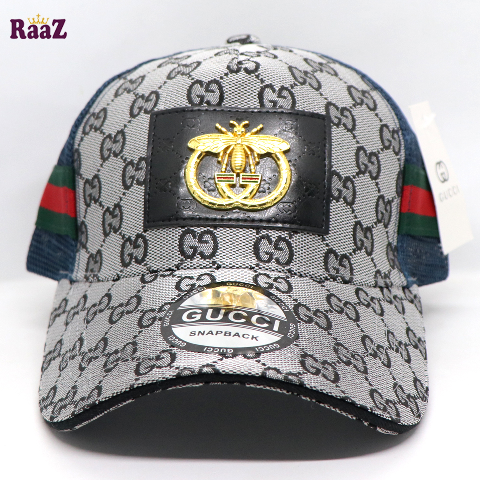 Picture of Silver Navy Blue half Net GG Metal Logo Premium Imported Cap