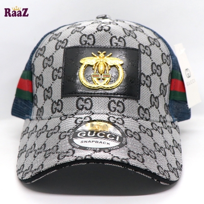 Picture of Silver Navy Blue half Net GG Metal Logo Premium Imported Cap